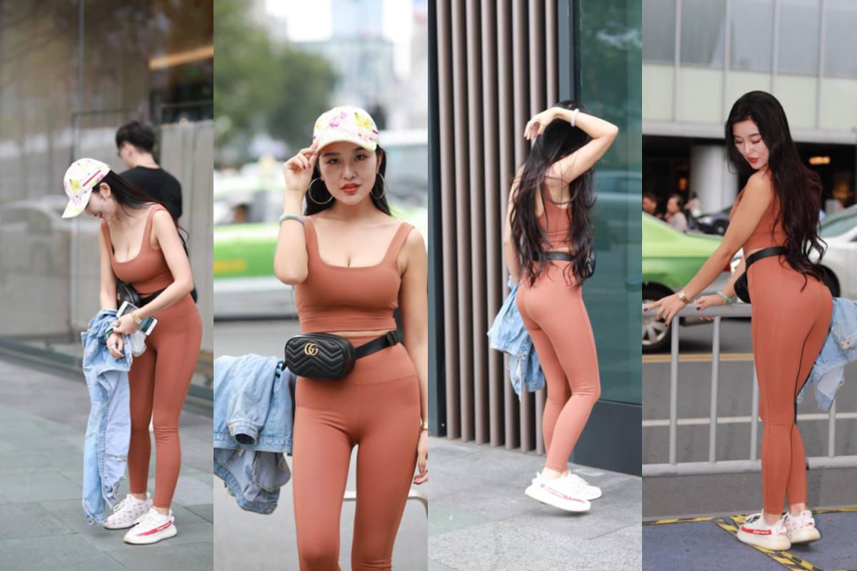 棕红色瑜伽裤美少妇 【套图+视频】