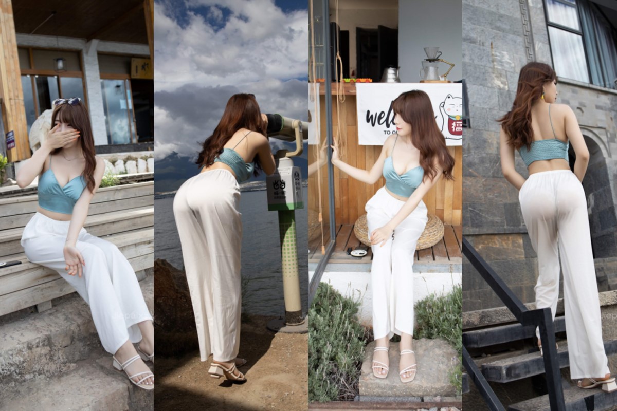 芝芝街拍作品★白色长裤 【套图】