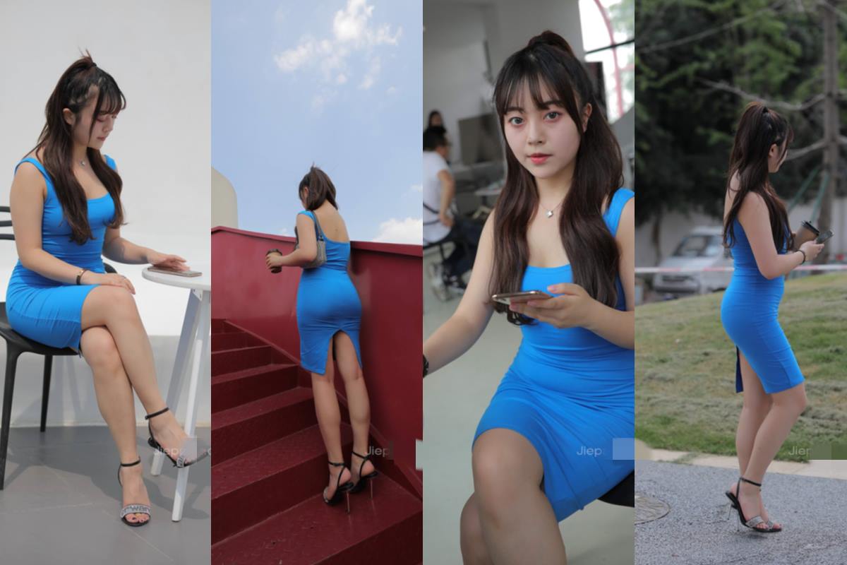 凯恩★丰腴的蓝色包臀裙美女 【套图+视频】
