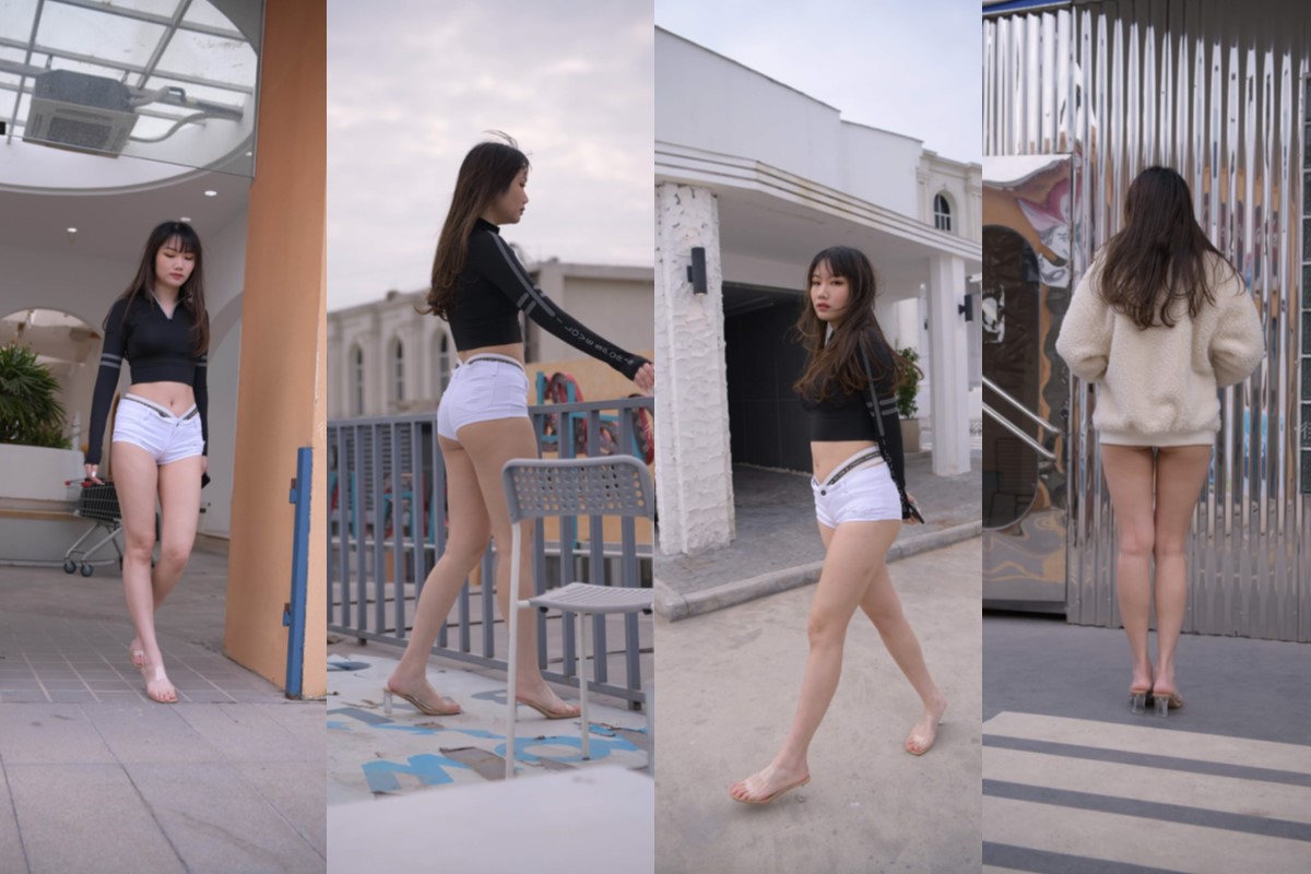 一只麋鹿摄影作品●白色热裤美女 【套图+视频】