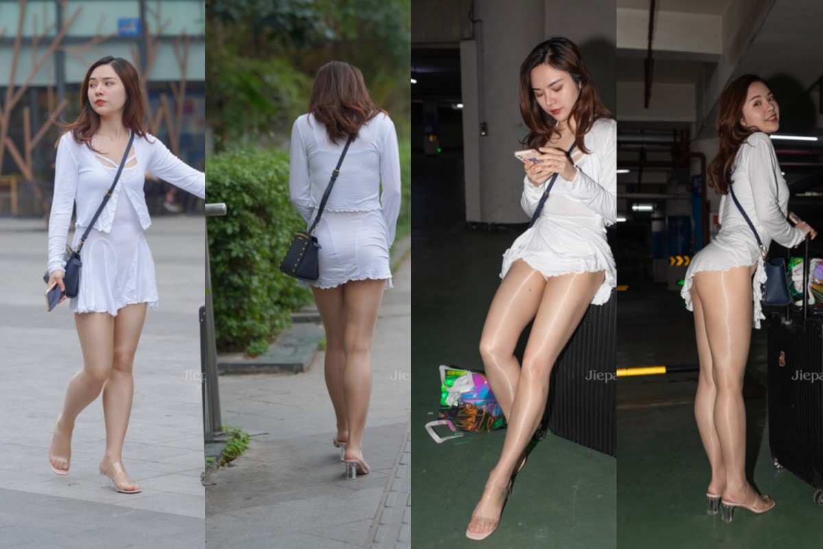 凯恩街拍摄影作品●送别~极品白裙美女！