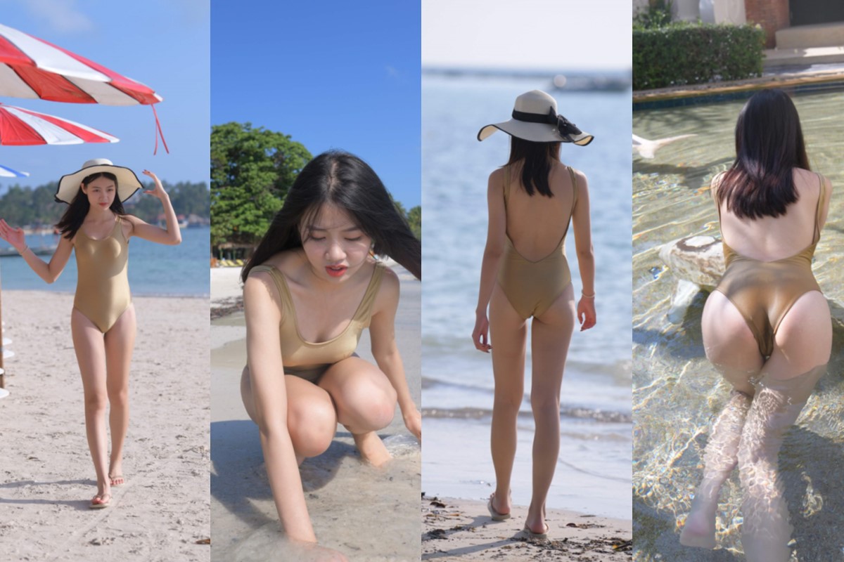 [第1季•苏梅岛旅拍] 【红石苏梅岛旅拍】第七篇：金色连体泳装美眉