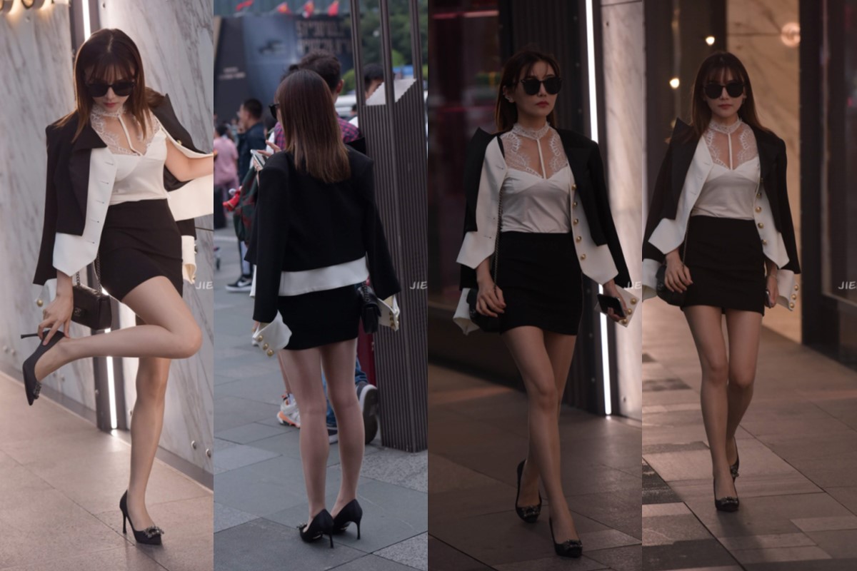 时尚高跟鞋街拍美女 【套图+视频】