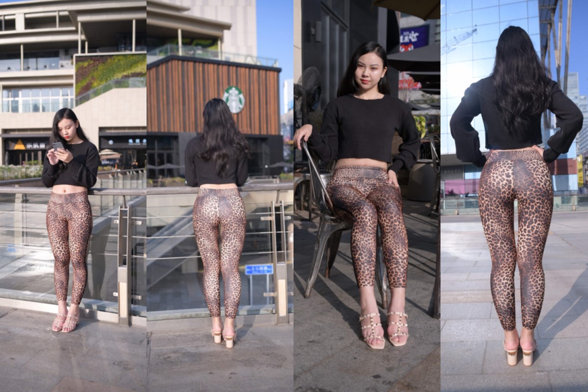 豹纹紧身裤 【套图+视频】