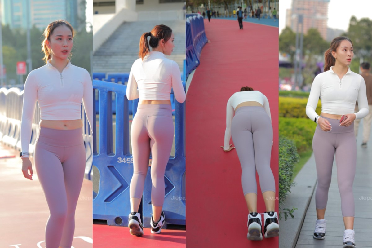 凯恩★搭讪紫色瑜伽裤女士 【套图+视频】