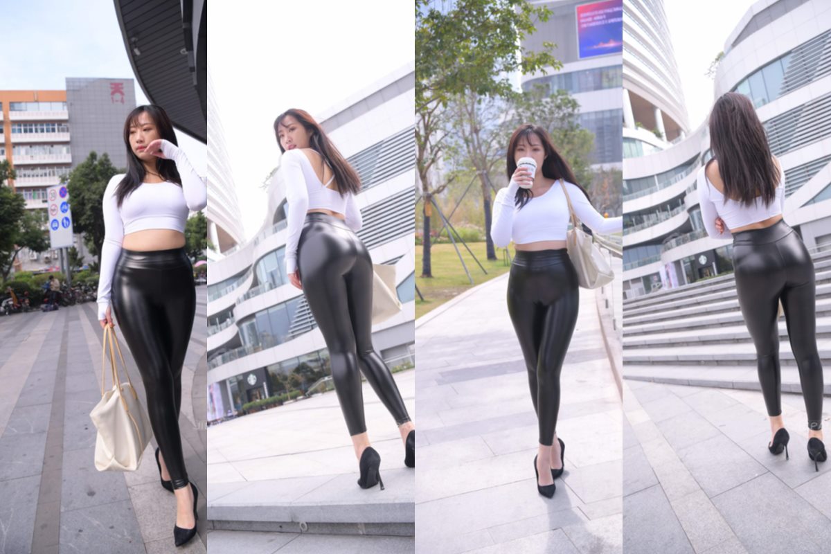 魂魂街拍作品★寒冷之气~黑紧皮裤 【套图+视频】