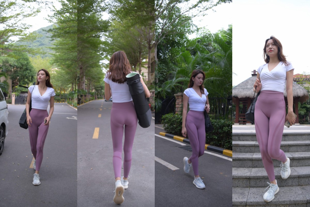 [第8季•从心出发] 【一只麋鹿旅拍摄影作品】紫色瑜伽裤美女