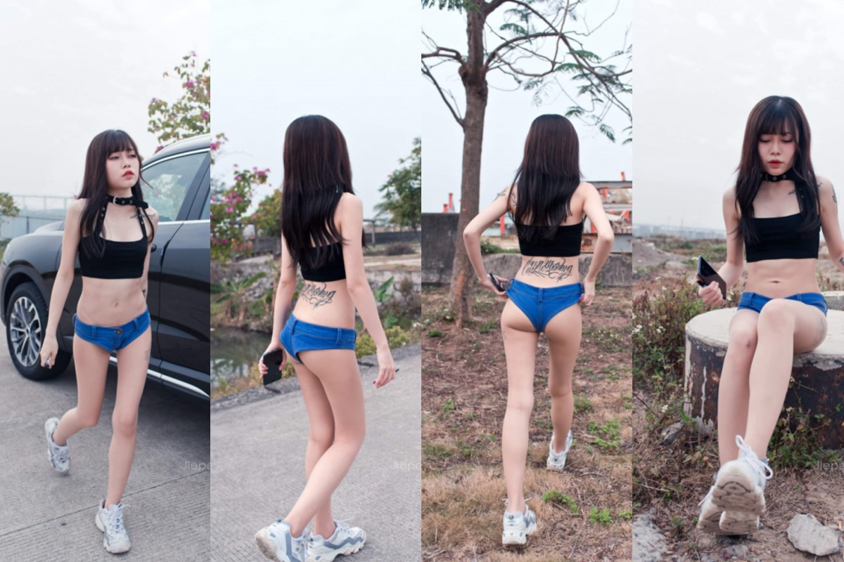 御风街拍★海鸥岛旅游的短牛妹子【套图+视频】