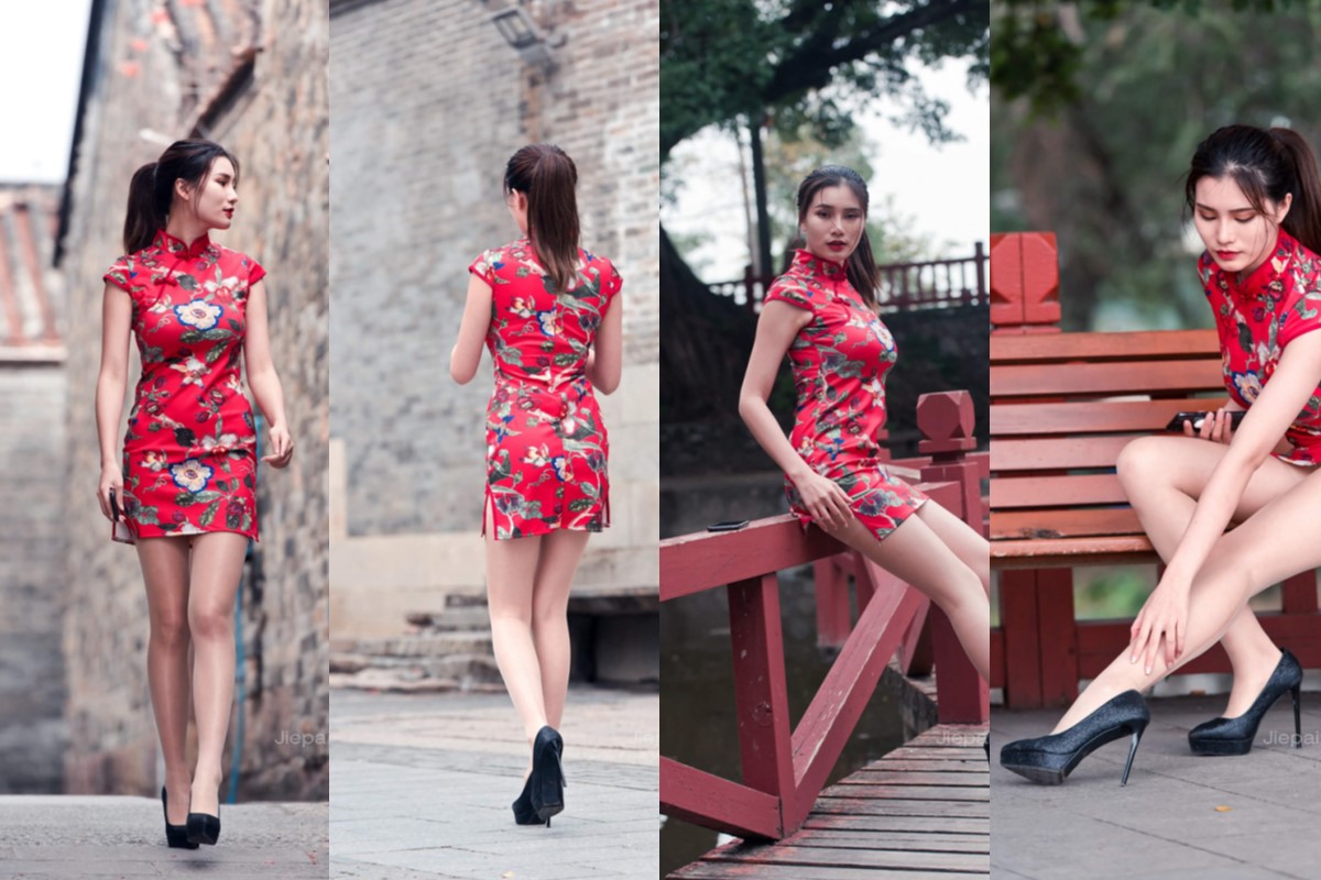 御风街拍★极品丝足美腿高叉旗袍古村行【套图+视频】