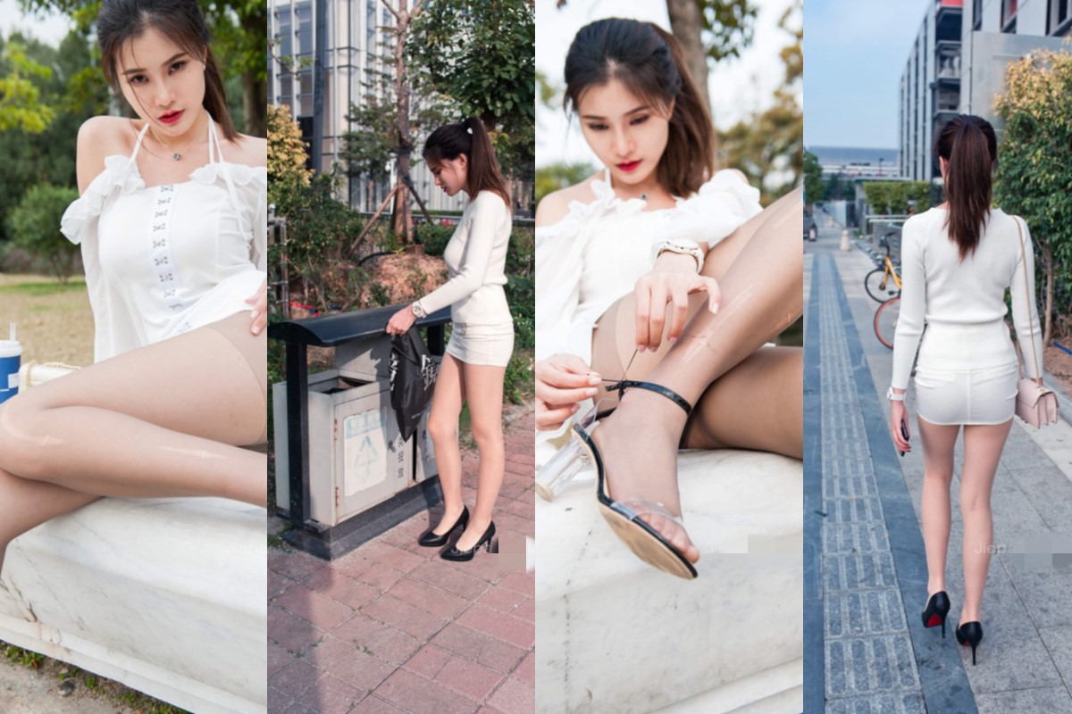 程生★白色连衣裙高跟美女 【套图+视频】