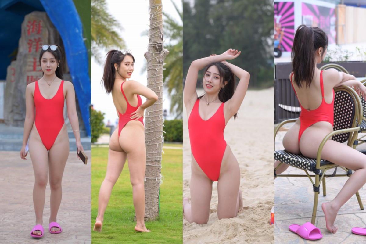 [第8季•从心出发] 【魂魂旅拍摄影作品】红色连体比基尼女孩