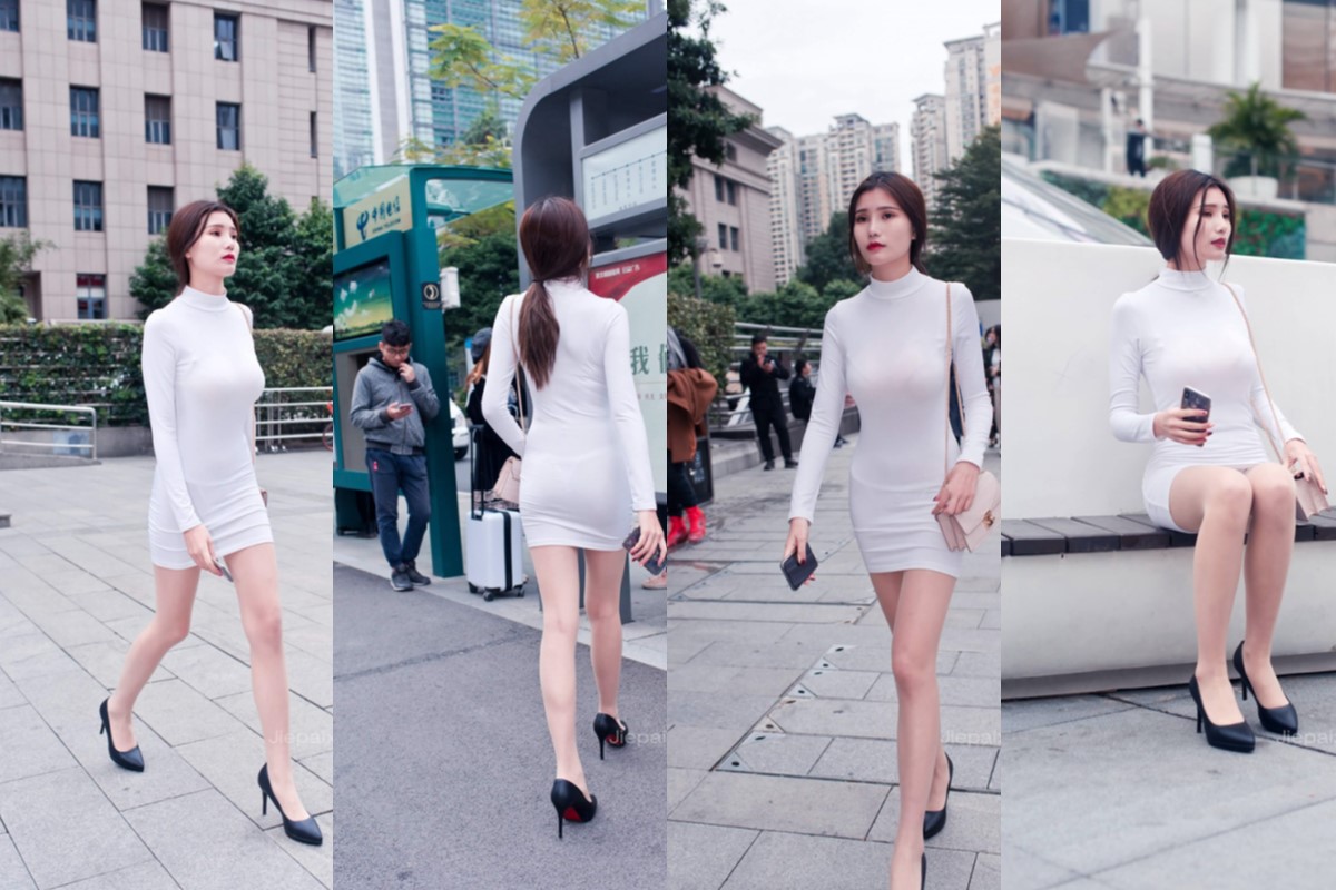 御风街拍★被搭讪的极品肉丝白色包臀裙美女【套图+视频】