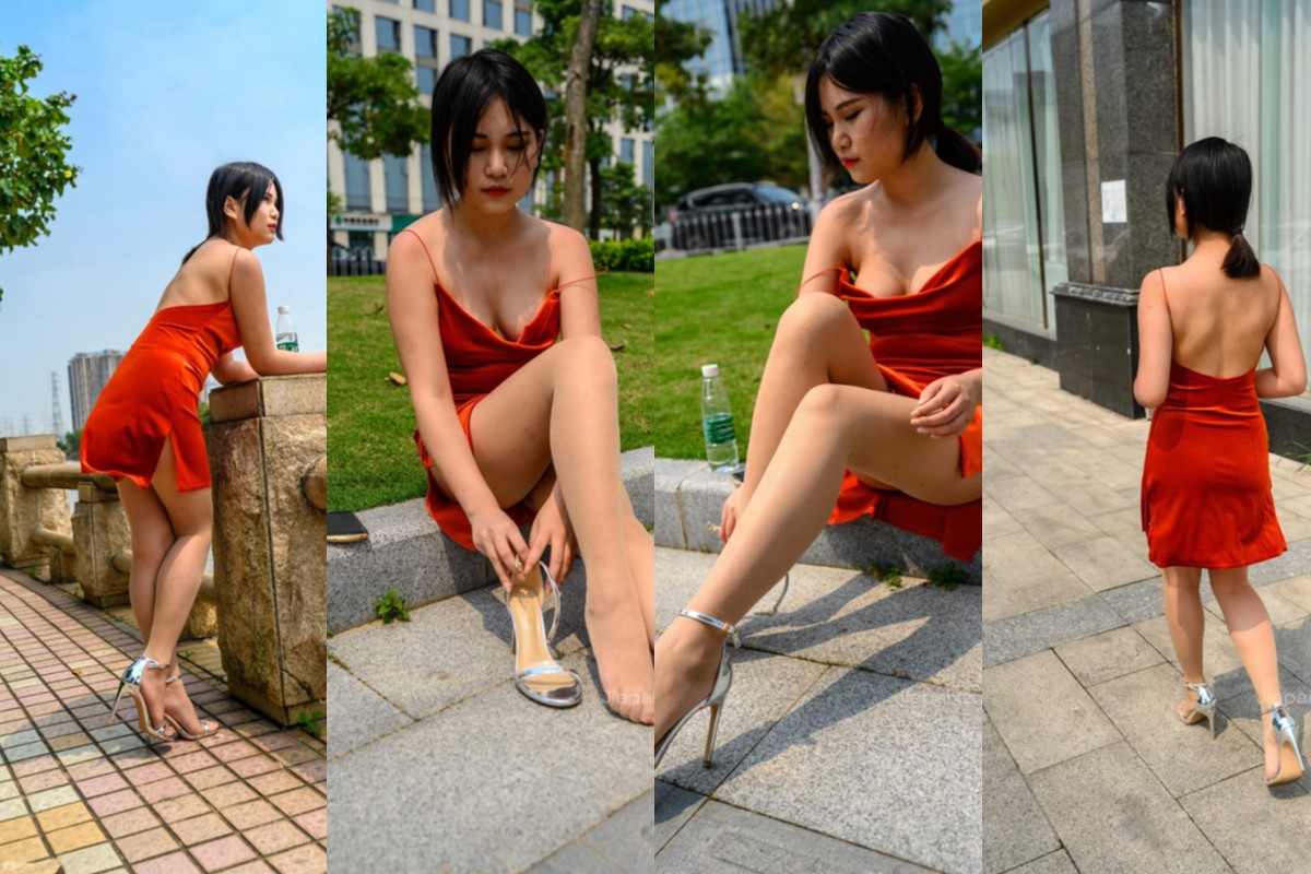 御风街拍★红裙肉丝萌宝儿在河边散心【套图+视频】