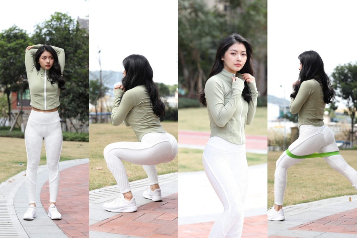 白色健身裤 【套图+视频】