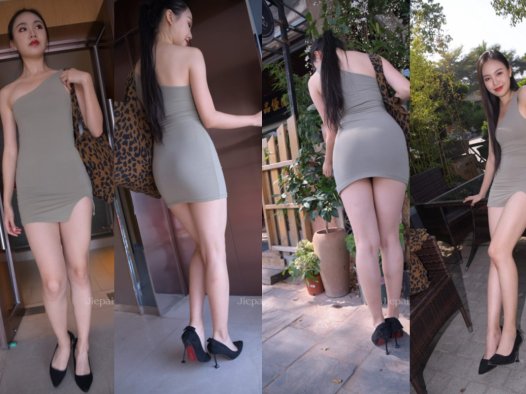 魂魂街拍作品★灰色包臀短裙美腿美女 【套图+视频】