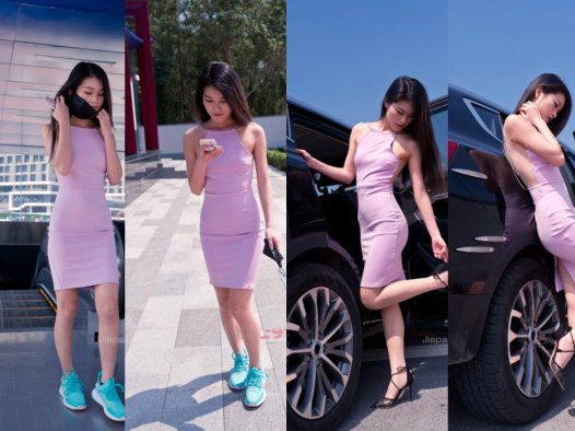 御风★极品肉丝紫裙小猪猪商城街拍【套图+视频】