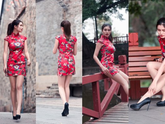 御风街拍★极品丝足美腿高叉旗袍古村行【套图+视频】