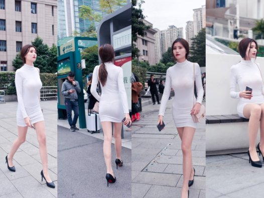 御风街拍★被搭讪的极品肉丝白色包臀裙美女【套图+视频】