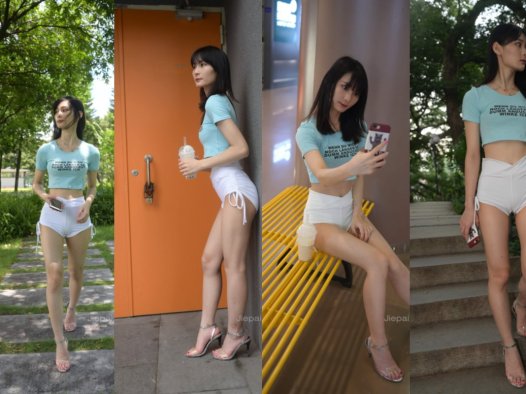 慕容笙★小青白色热裤 【套图+视频】