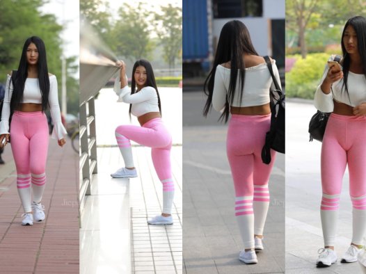 粉色瑜伽裤 【套图+视频】