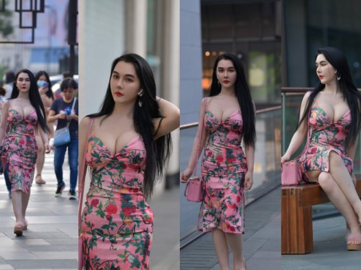 波涛汹涌的长裙美女 【套图+视频】