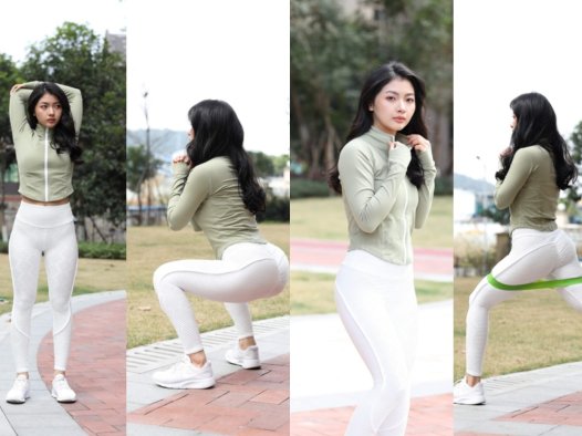 白色健身裤 【套图+视频】