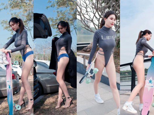 御风★高叉肉丝玩滑板的婷婷摔倒后的故事【套图+视频】