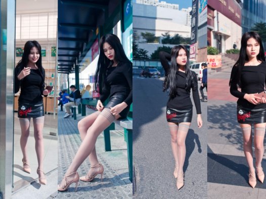 皮短裙高跟美女 【套图+视频】